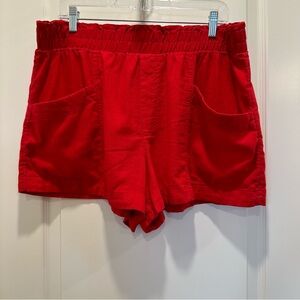 a new day Women's Red Linen Shorts Size XL